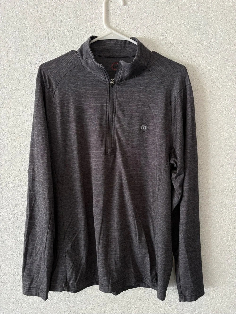 TravisMathew Heathered Charcoal Gray Quarter-Zip